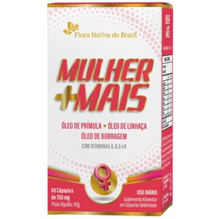 MULHER +MAIS (Primula, Linhaca, Borragem + Vit. ADEK)  60 Cápsulas - Flora nativa em Oferta na Shopee