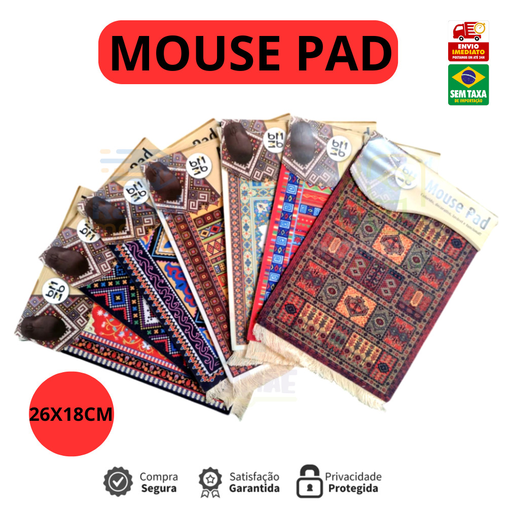 Mouse Pad Tapete Persa Decorativo Retangular 26x18cm em Oferta na Shopee