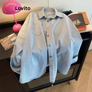 Lovito Blusa casual lisa colorblock para mulheres LNL70230 em Oferta na Shopee