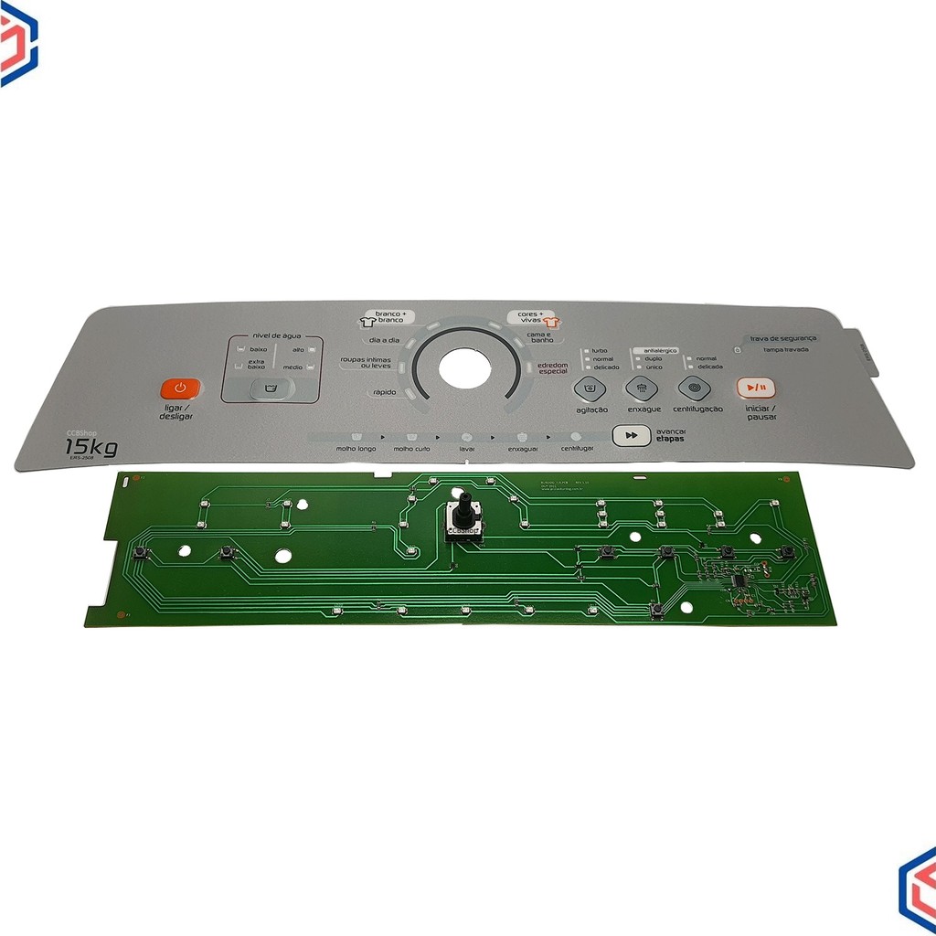 Placa Interface Painel Adesivo Lavadora BWH15 / BWN15 -  W10640425