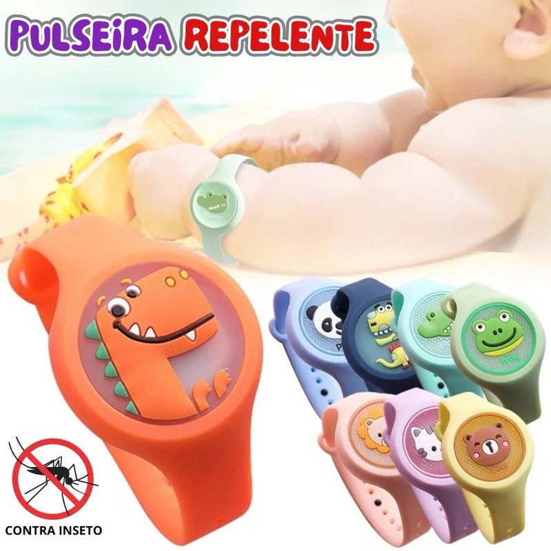 Kit 2 Pulseiras Repelente Infantil Bebe Anti Mosquito Com Led