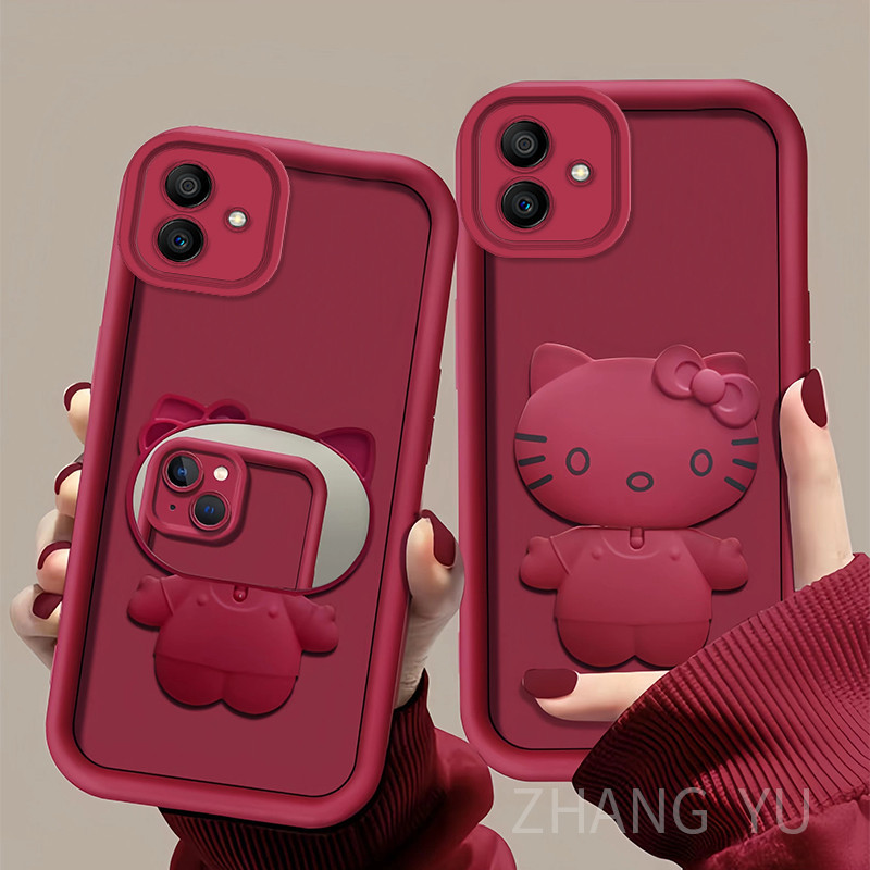 Caixa Para Telefone Samsung A04 A04E A05 A05S Nova TPU Adequada O Cute Cat Stand Phone Case Com Tampa De Lente Completa Macia em Oferta na Shopee