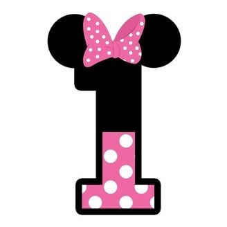 Display MDF de chão - Número 1 Minnie Rosa