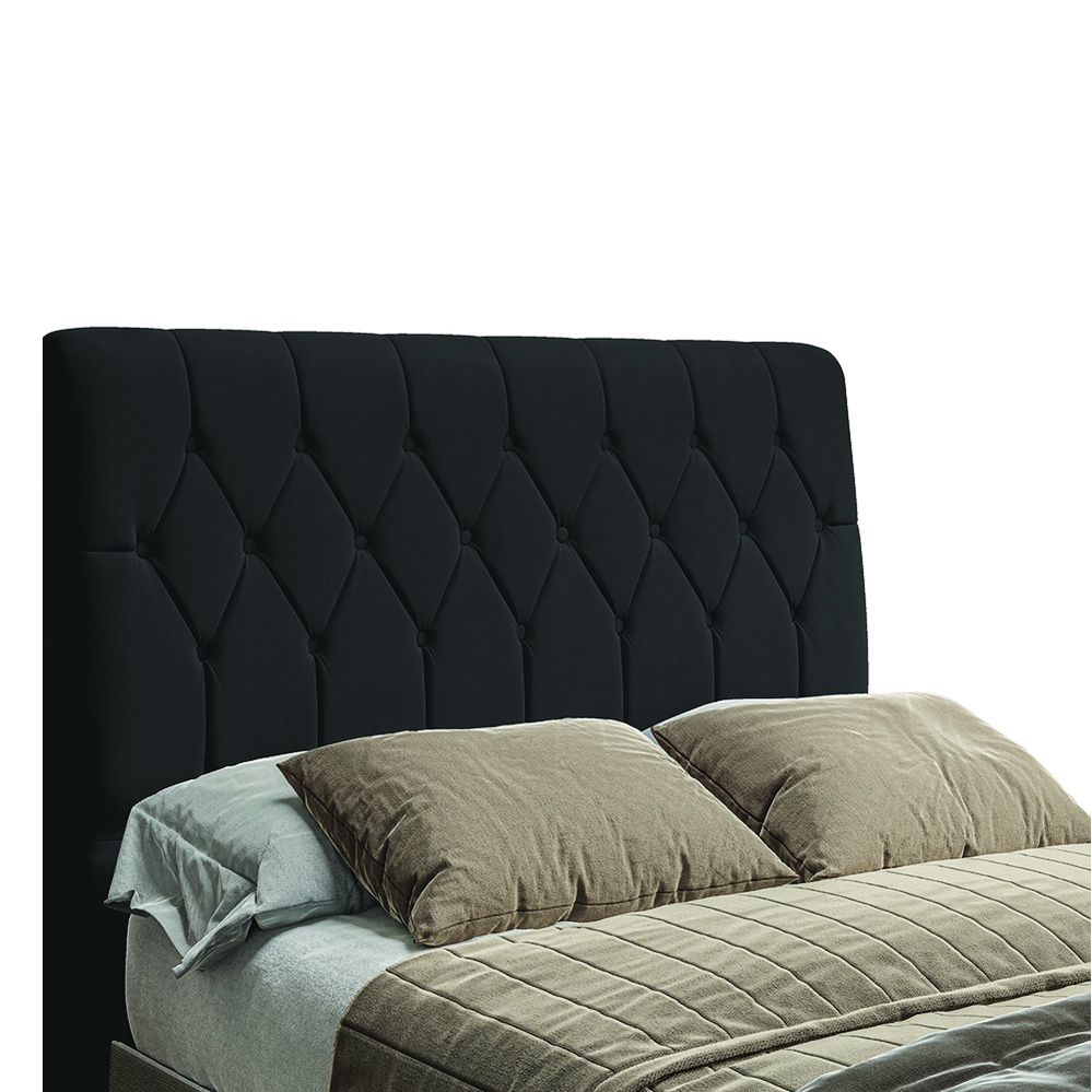 Cabeceira Cama Box Istambul Casal 145cmX126cm Suede Preto - Home & Living