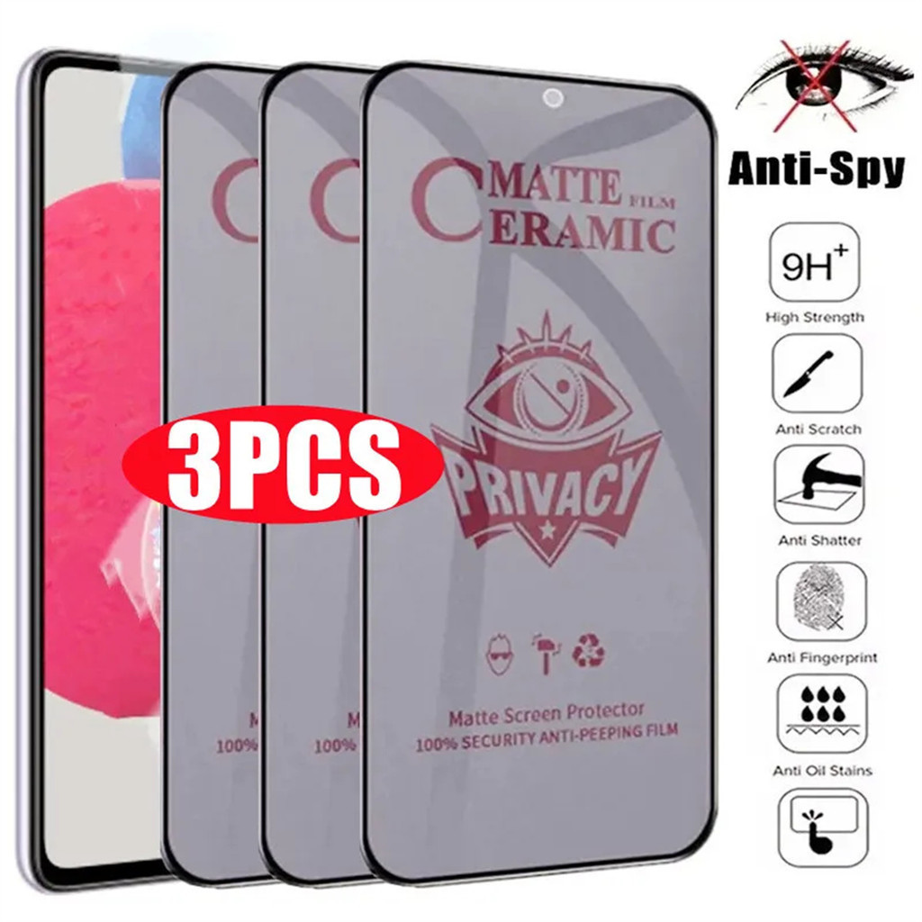 3Pcs Infinix Hot 40i 40 Pro Smart 8 Tecno Spark GO 2024 2023 30 30i 20i 20S 20 20C 12 12i 11 11S 10S 10C 10 6 4 7 7T 7P 8C 8 6 Play Filme Cerâmico Fosco Anti-Espionagem Vidro Macio Temperado
