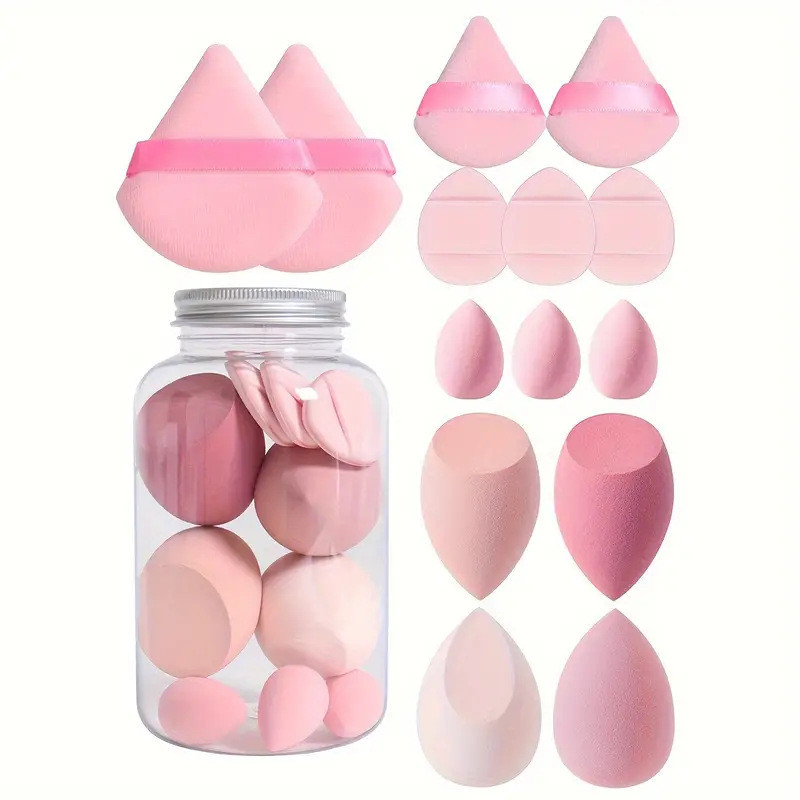 7pcs/12pcs/14pcs Conjunto De Maquiagem Esponja Super Macia Triângulo Cosmético Em Pó Puff Wet/Dry Use Water Drop BB Cushion Foundation Misturadora