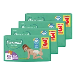 Fralda Descartável Personal Soft & Protect Hiper Tamanho XXG - 4 Pacotes com 50 Fraldas - Total 200 Tiras