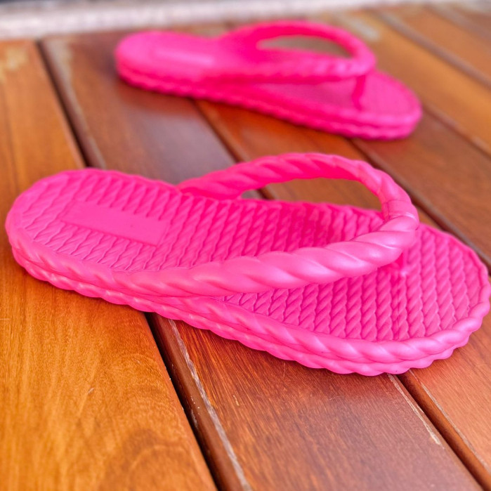 Chinelo de dedo Nuvem  Flat Trança Corda EVA Antiderrapante Confortável Leve e Macio