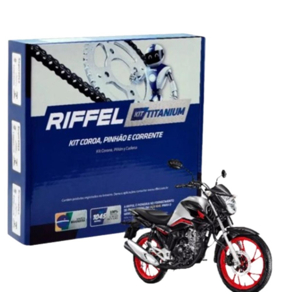 Kit Relação Tração Transmissão Cg Titan Fan 160 2016 à 2025 Original Riffel
