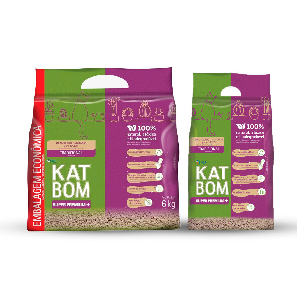 Katbom Tradicional Granulado Sanitário  - Areia Higiênica para Gatos