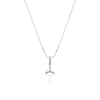 Colar pingente medalha rabo de baleia  Prata 925 45cm em Oferta na Shopee