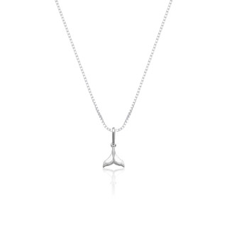 Colar pingente medalha rabo de baleia  Prata 925 45cm em Oferta na Shopee