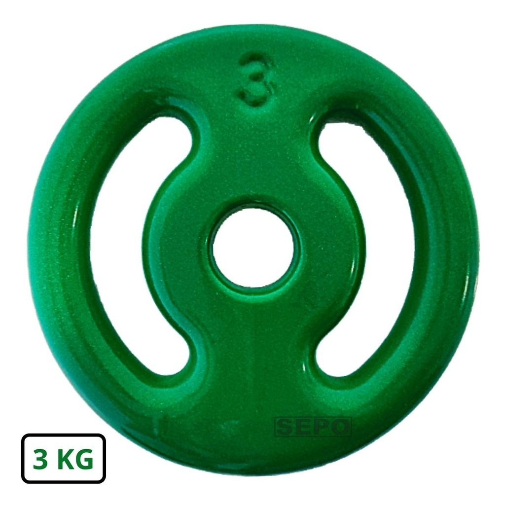 Anilha Emborrachada Fitness 3 Kg Verde