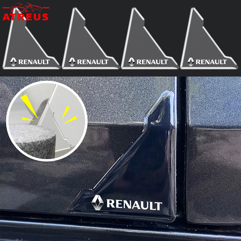 2/4Pcs Renault Carro Transparente Canto Da Porta Protetor De Autocolante Anti-Colisão Tampa Protetora Riscos Para Kwid Duster Oroch Kardian Megane 2 Sandero ZOE Clio