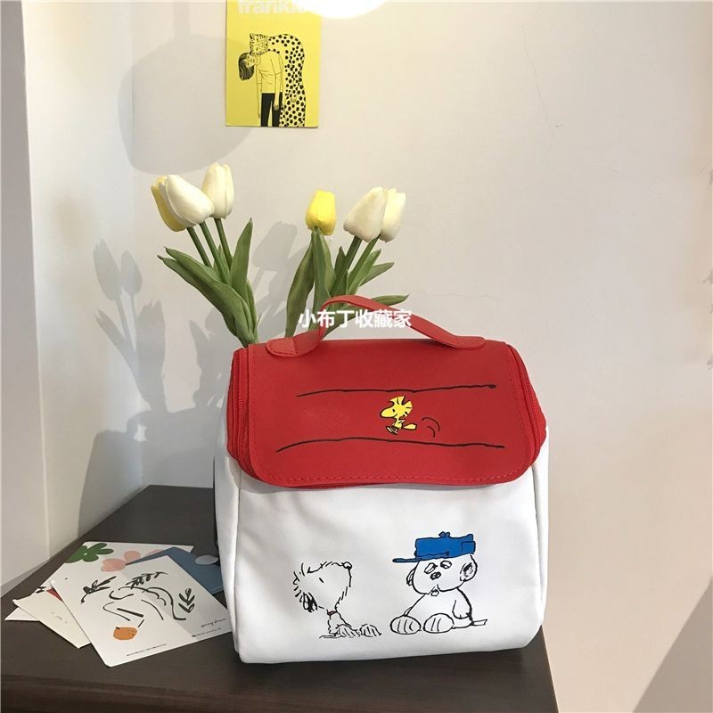 [NOVO] Snoopy Saco de Cosmética Portátil Saco de Viagem Saco de Cosmética Saco de Cosmética Estilo Casa de Desenho Animado Revista Japonesa Apêndice Saco de Cosmética Saco de Cosmética Saco de Armazenamento Saco de Cosmética de Grande Capacidade Saco de C