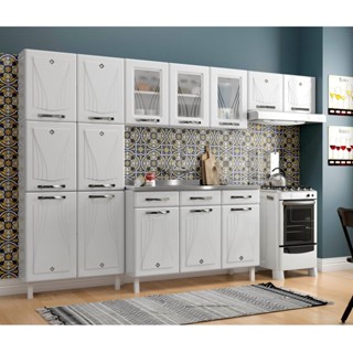 Cozinha de Aço Completa Telasul Star New Pto 3Vidros Balcão p/ Pia em Oferta na Shopee