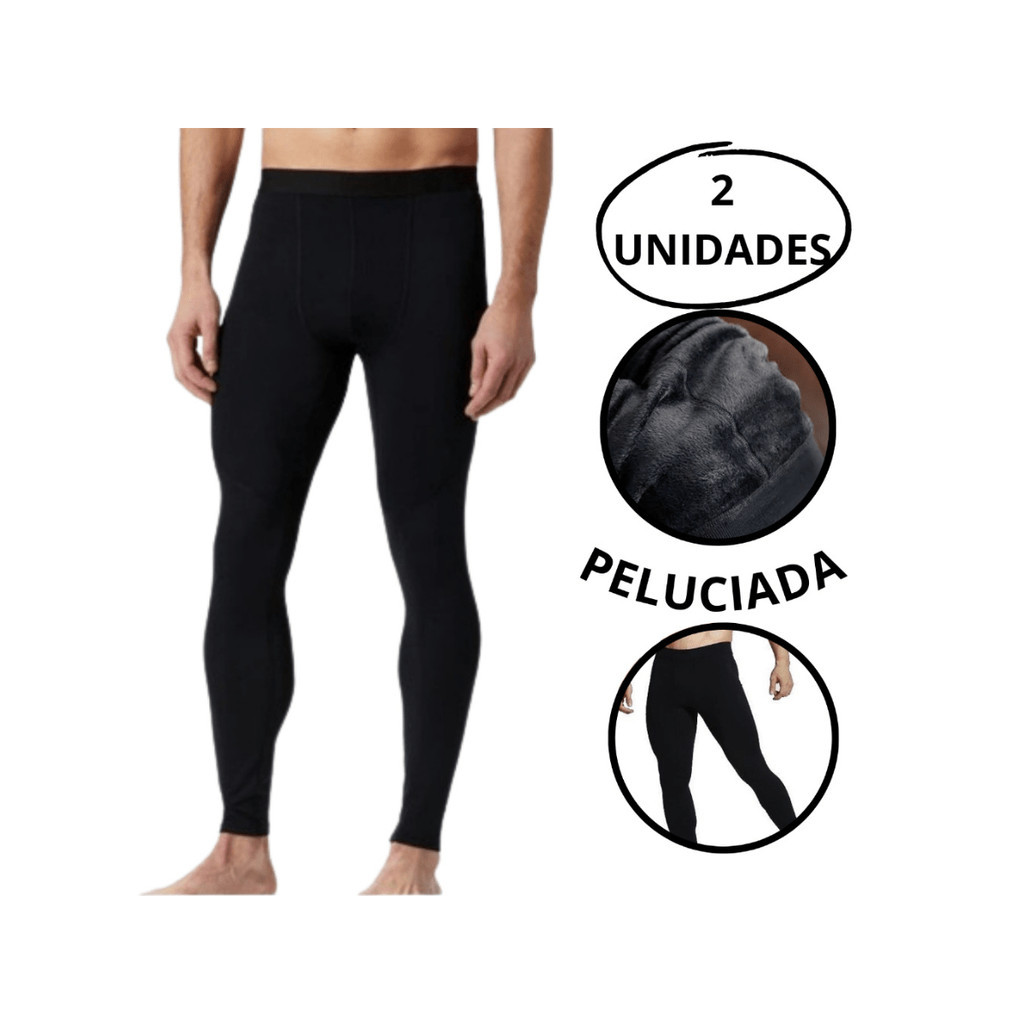 kit 2 Meia Calça Flanelada Térmica Masculina Inverso Tecido Grosso Sem Pé