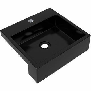 Cuba de Semi Encaixe Quadrada C01 Para Banheiro XQ395 Preto Brilho - Lyam Decor em Oferta na Shopee