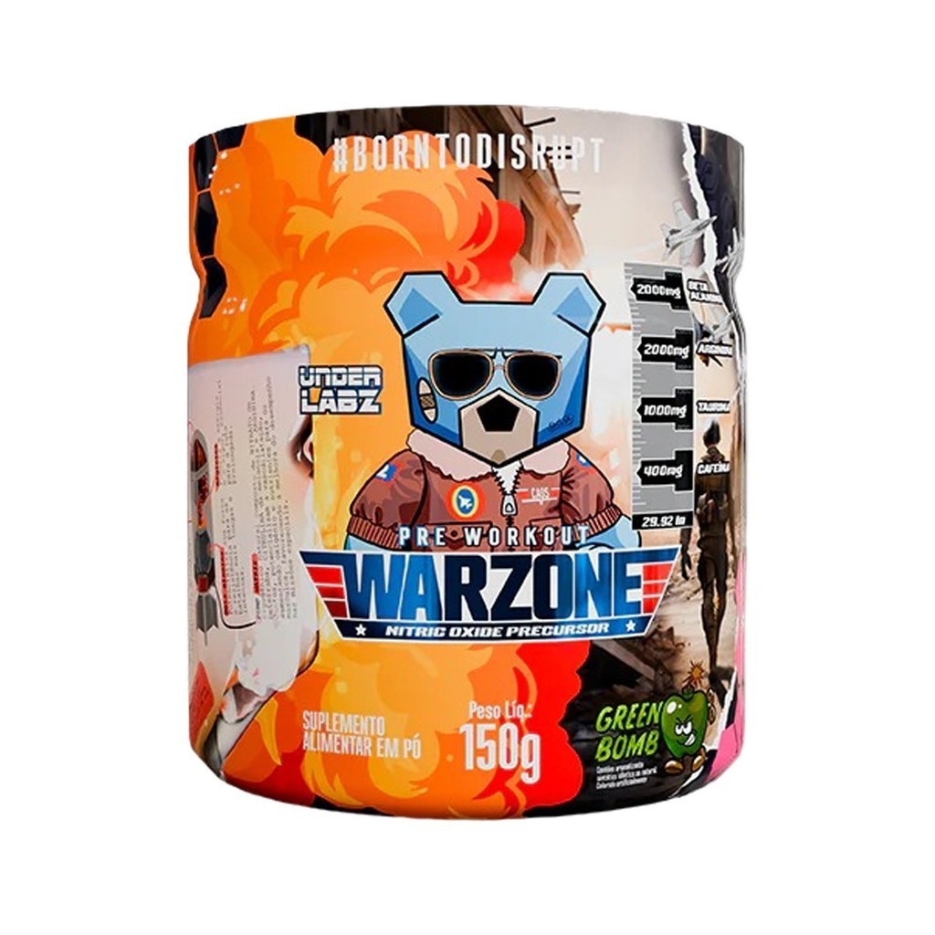 Pré Treino Warzone Sabor Green Bomb 150g Under Labz