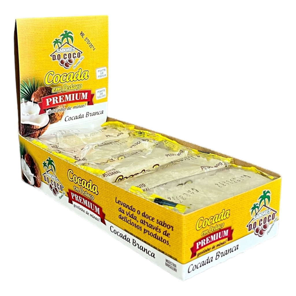 Doce Cocada Artesanal Branca Premium Sabores Do Côco 600g em Oferta na Shopee
