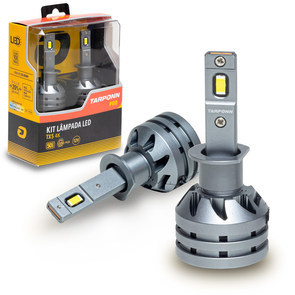 KIT Lâmpada led TX5 PRO H1 50W 11000 Lumens 4000K Tarponn em Oferta na Shopee