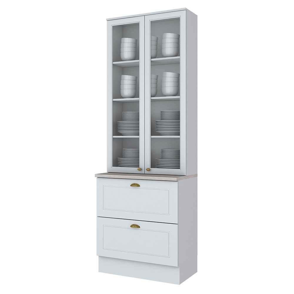 Cristaleira Americana Henn 2 Portas de Vidro 2 Gavetas em Oferta na Shopee