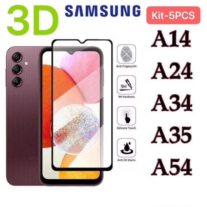 Película De Vidro 3D Samsung Galaxy A14 A24 A34 A35 A54 em Oferta na Shopee