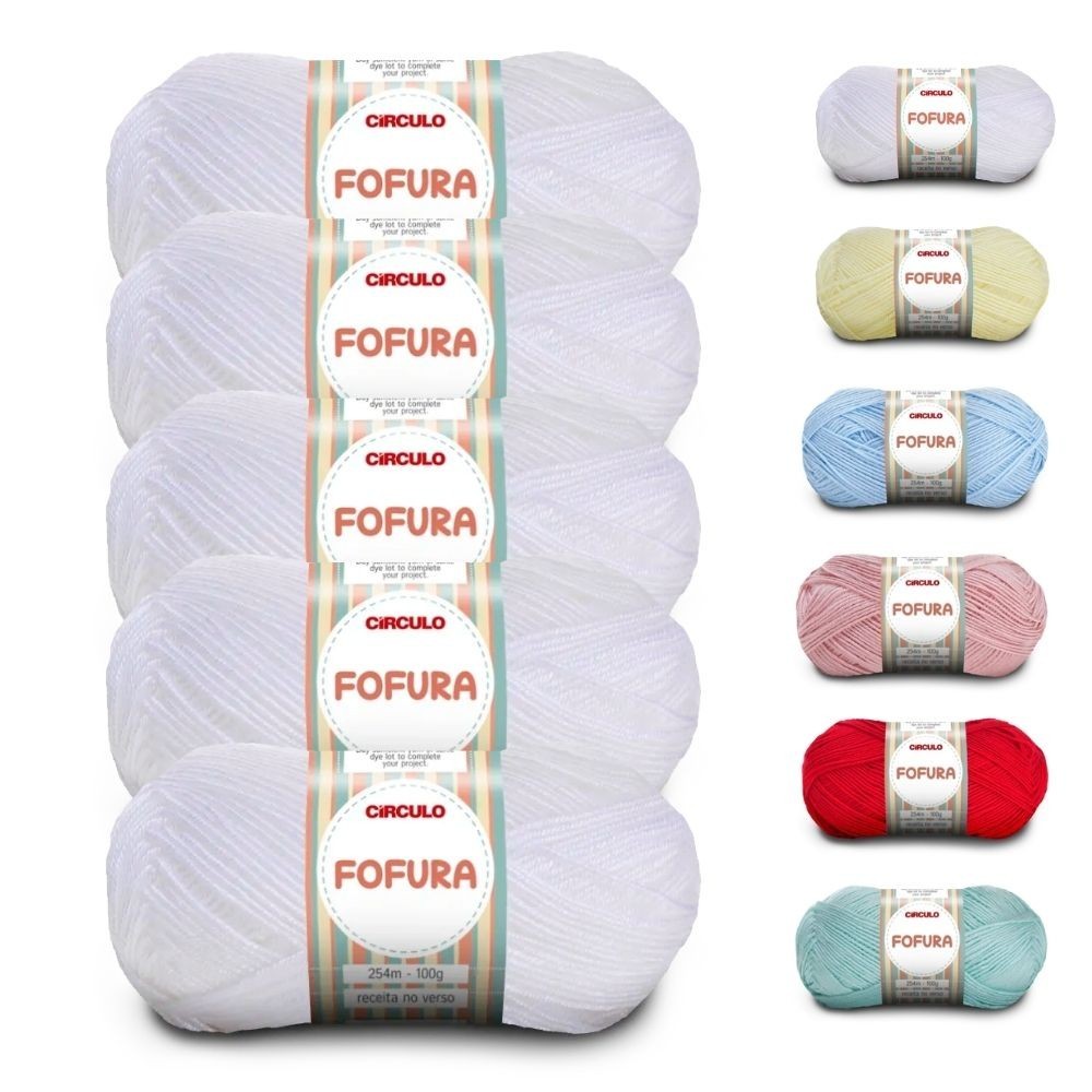 Kit 5 Lã Fio Fofura Baby e Kids para Bebê Círculo 100g