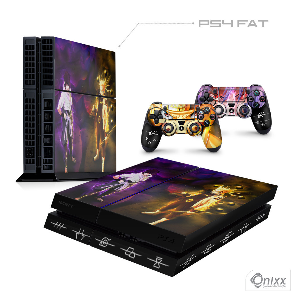 Skin PS4 FAT Adesiva Naruto e Sasuke