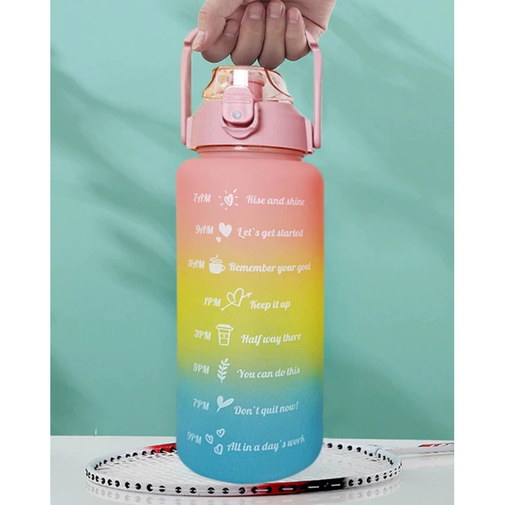 Garrafa Squeeze Motivacional 2L Colorida Sortida Com Alça