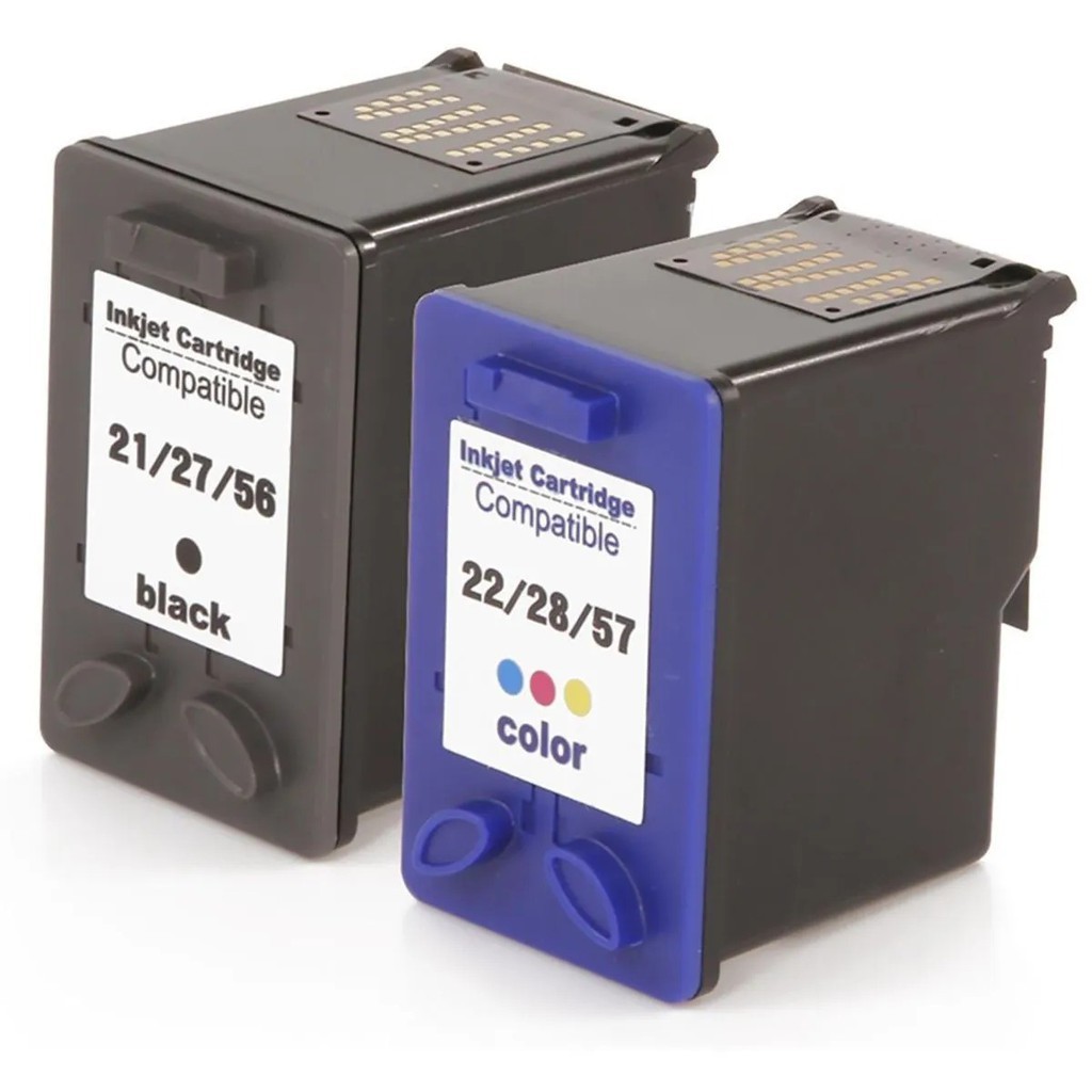 Compatível: Kit  de Cartucho de Tinta 21 27 56 e 22 28 57 para HP F4180 F380 J3680 D2360 D2460 3920 3930 3420 D1455