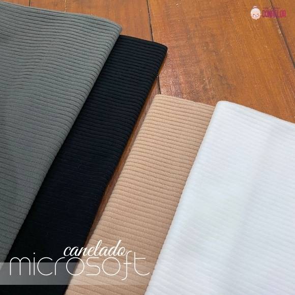 Recorte Microsoft Canelado Hipoalergênico - Medida 40X80cm para Naninhas e Artesanatos