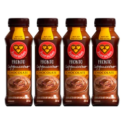 Kit 4 Cappuccino Pronto 3 Corações Chocolate 260ml