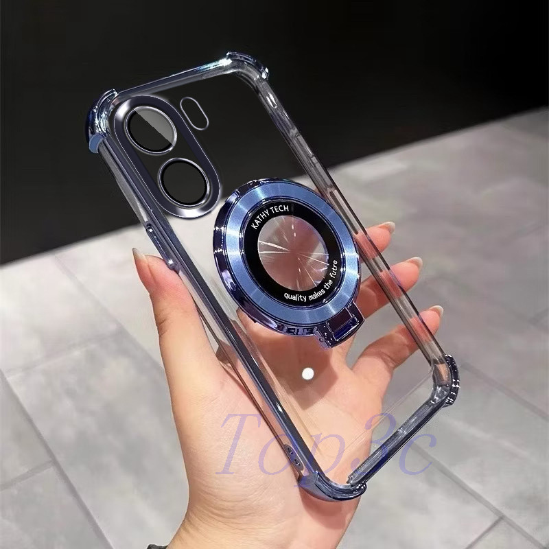 Capinha Poco C65 Suporte Estilo airbag anti-Queda De Telefone Transparente CDSJK em Oferta na Shopee