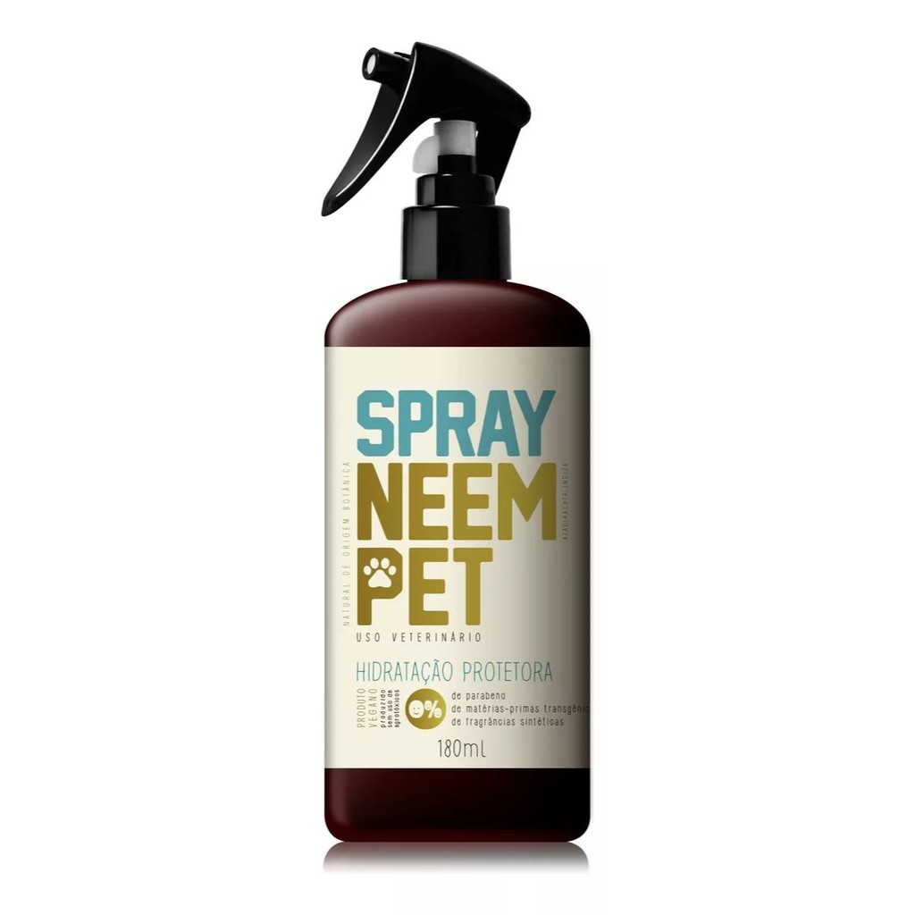 Neem Pet Spray 180ml Hidratação Protetora Repelente Natural