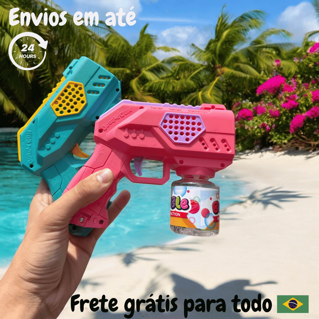 Arminha de Brinquedo Lança Bolha de Sabão Arma de Bolha Bubble Gun Máquina de bolha Infantil