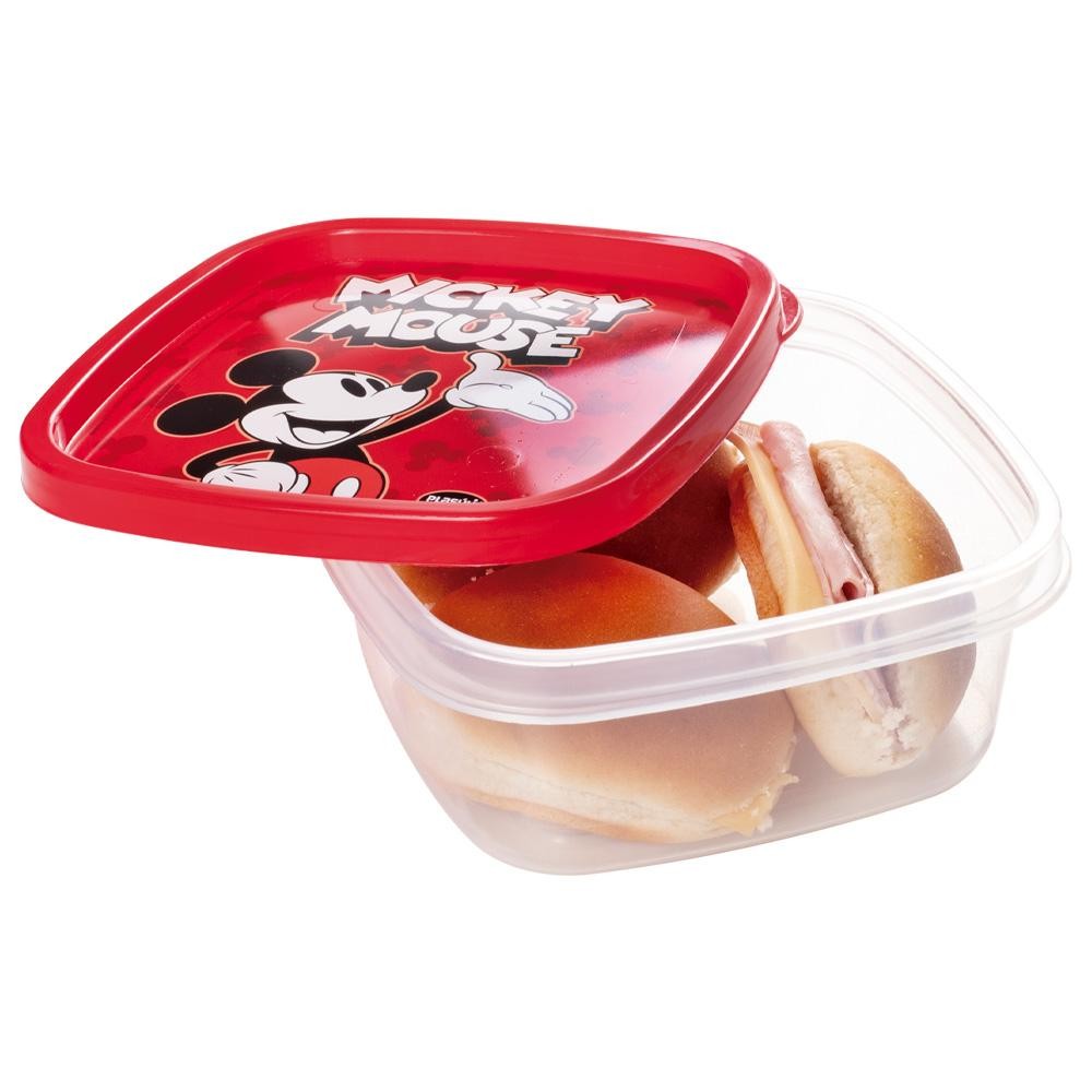 Pote Mickey Quadrado Plástico 580 ml Plasútil em Oferta na Shopee