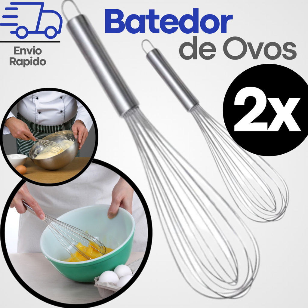 OFERTA Batedor Fouet  Profissional De Ovos E Massas Cabo Reforçado e Normal 25cm OU 29CM TOP UTIL Utensilio De Cozinha