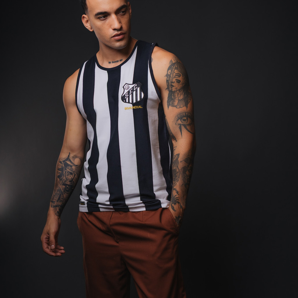 Regata Santos 1963 Bi Mundial Listrada Masculina Oficial em Oferta na Shopee