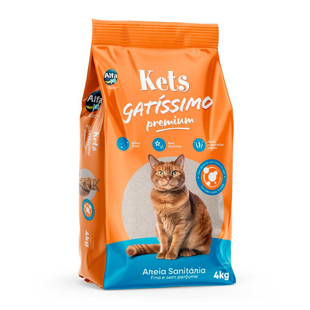 Areia Higiênica Gatíssimo Para Gatos Sem Cheiro 4kg - Pets