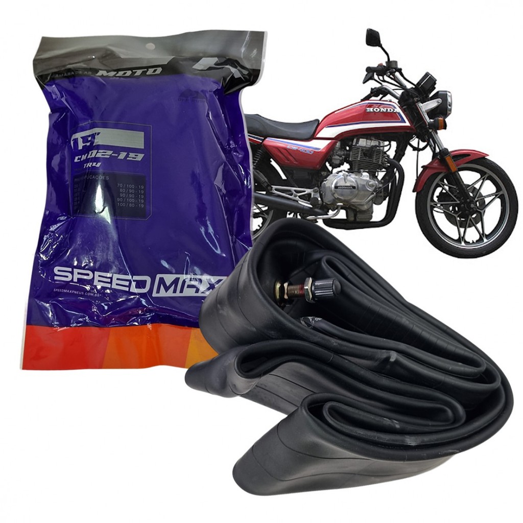 Câmara de Ar Aro 19 P/ Motos - Speedmax - 90/90-19, 100/80-19 - Bros 125 150 160 Xre 190 Crosser Versys 300 Cb 400 450 em Oferta na Shopee