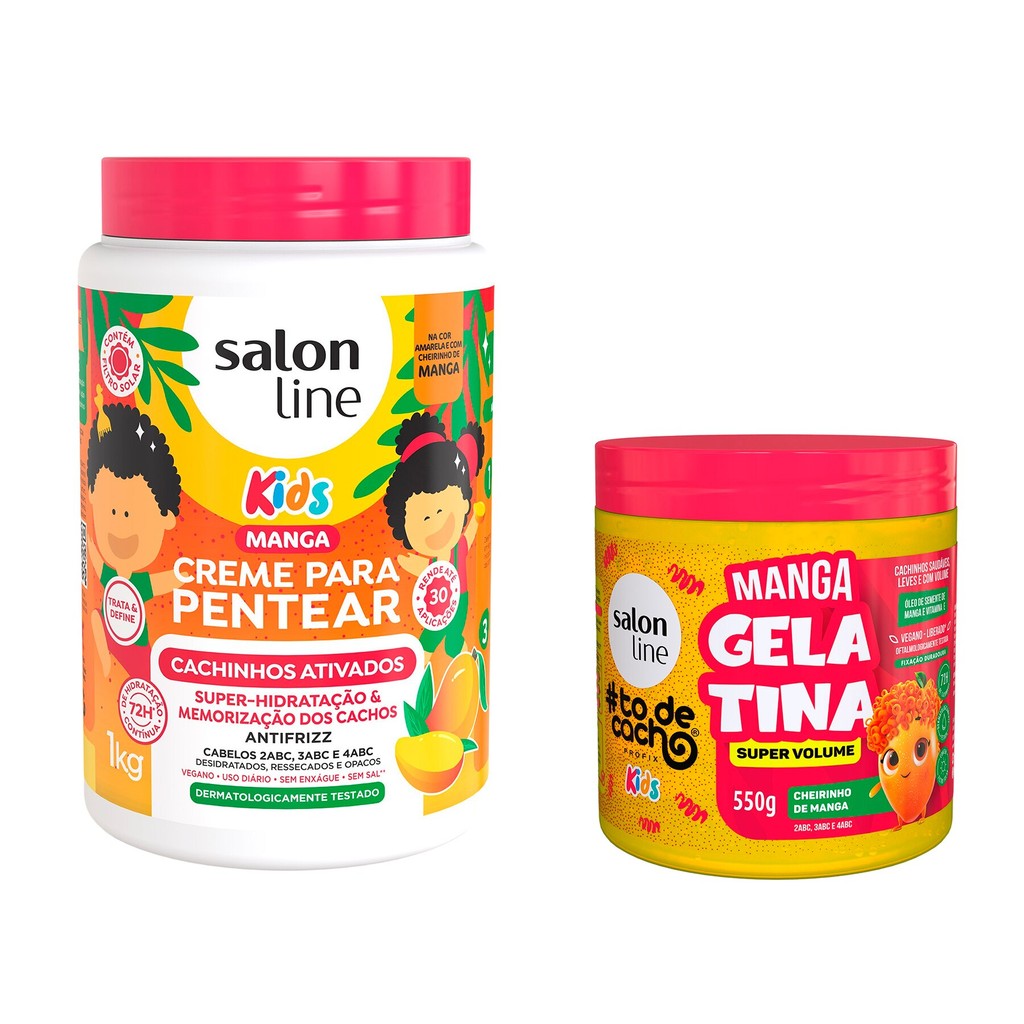 Kit Cheirinho de Manga com Creme para Pentear e Gelatina #todecacho Kids