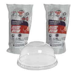 100 TAMPAS BOLHA SEM FURO P/COPO 400ml 500ml COPO ISOPOR 240ml 300ml