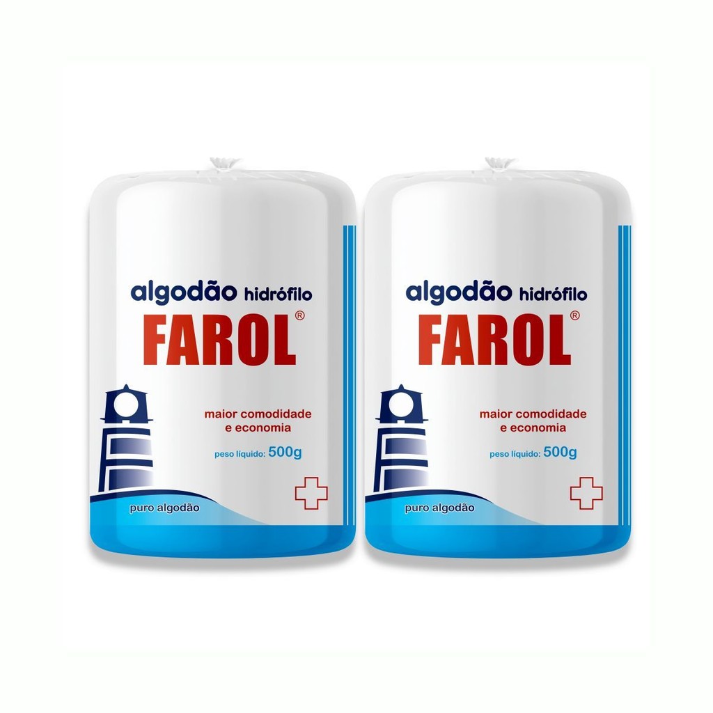 KIT DE ALGODÃO COM 2 UN FAROL 500G
