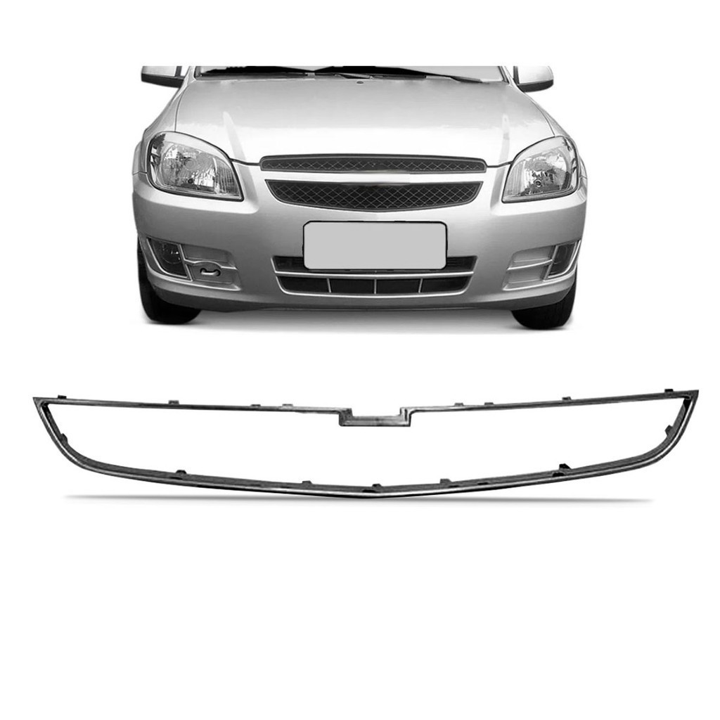 Moldura Grade Radiador Inferior Celta Prisma 11 A 2014 Preto em Oferta na Shopee