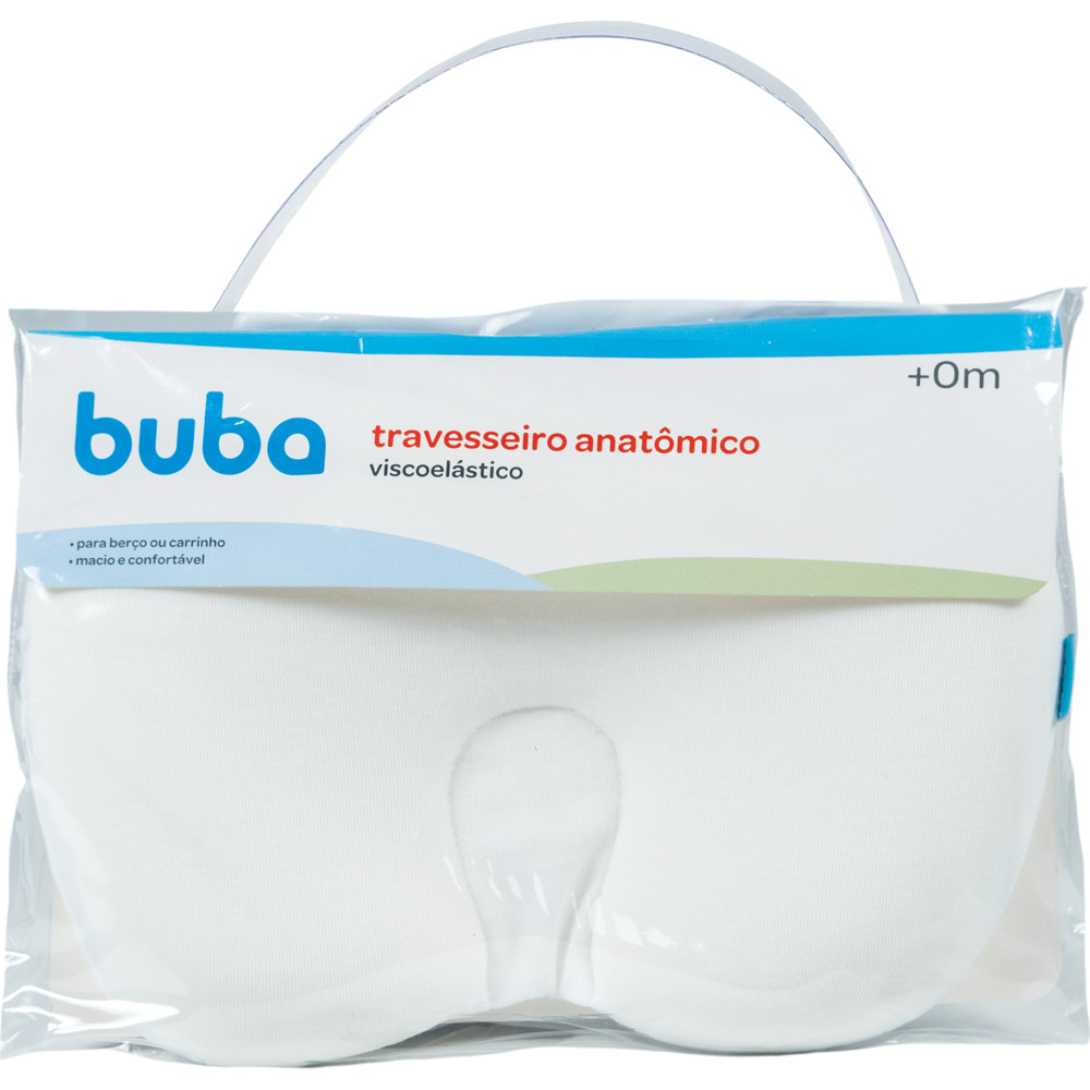Travesseiro Anatômico Viscoelástico Buba Branco Travesseiro de bebe