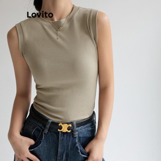 Lovito Regata Básica Lisa Casual Para Mulheres LNL46006