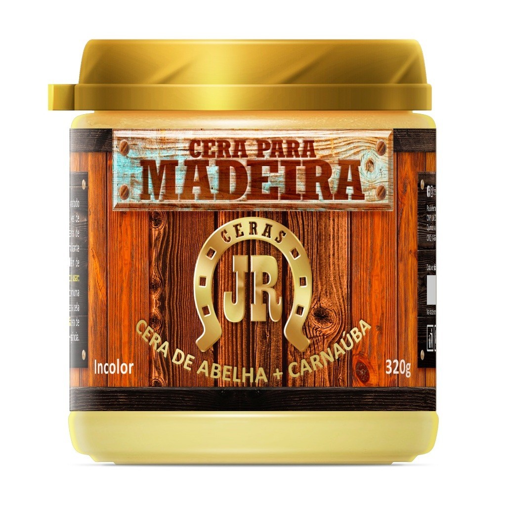 Cera Para Madeira Jr 320g - Cera de Abelha e Carnaúba - Móveis - Madeira de Demolição