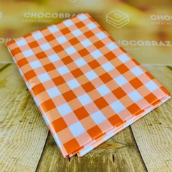 10~50 TOALHAS P/ FESTA JUNINA XADREZ LARANJA 78X78 INOVE (CHOCO)