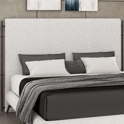 Cabeceira Cama Box King 195cm Estofada Goya P05 Linho Cinza Claro - Lyam Decor